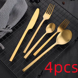 Elevate Your Dining Experience with Our Matte Stainless Steel Thickened Cutlery Set