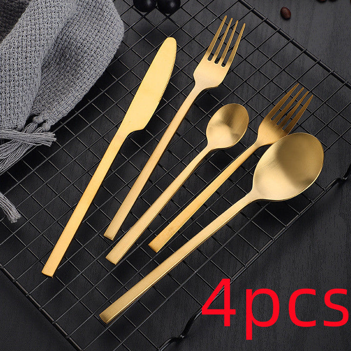 Elevate Your Dining Experience with Our Matte Stainless Steel Thickened Cutlery Set