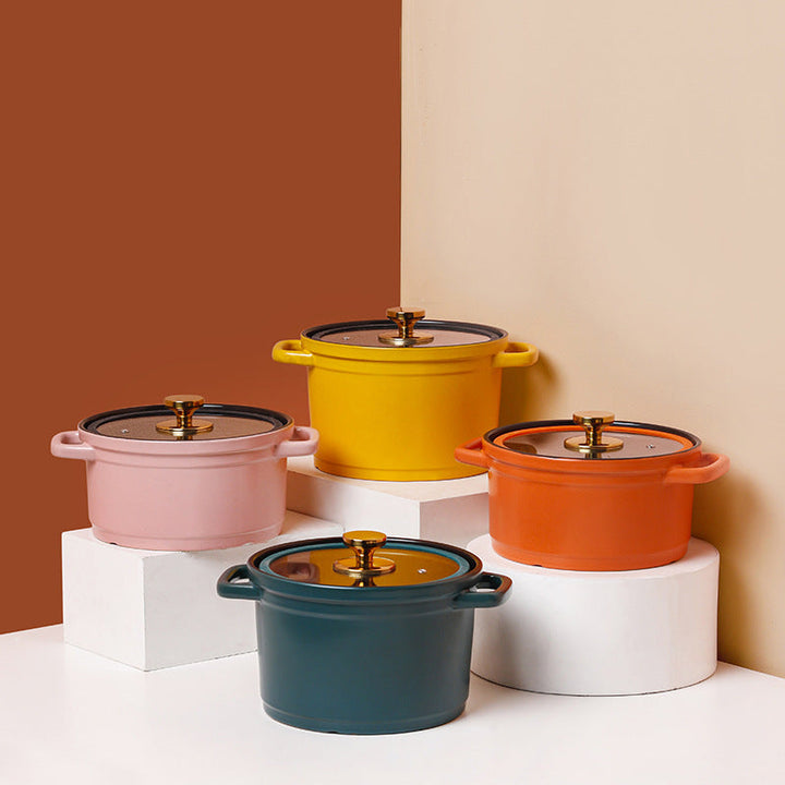 Discover the Nordic Ceramic Large Capacity Glazed Stock Pot
