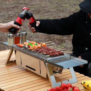 Elevate Your Outdoor Cooking with Our Thickened Stainless Steel Foldable BBQ Grill