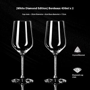 Elevate Your Wine Experience with Our Crystal White Diamond Gold Foil Goblet Glass