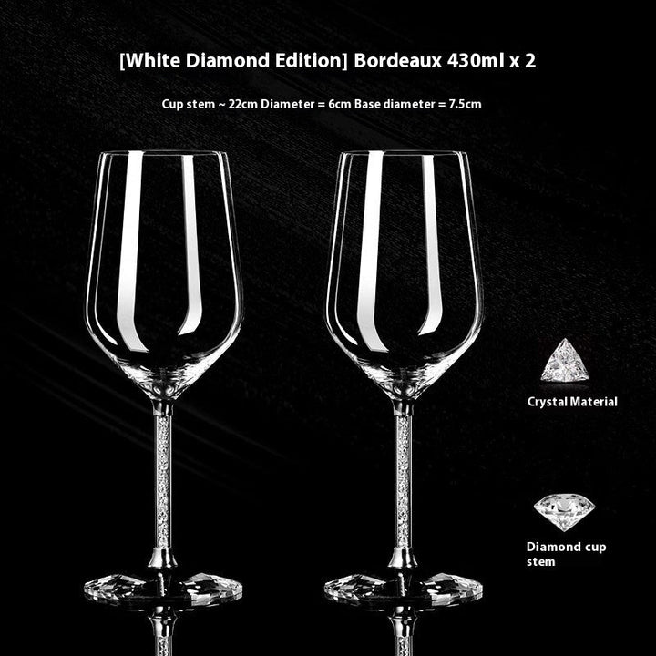 Elevate Your Wine Experience with Our Crystal White Diamond Gold Foil Goblet Glass