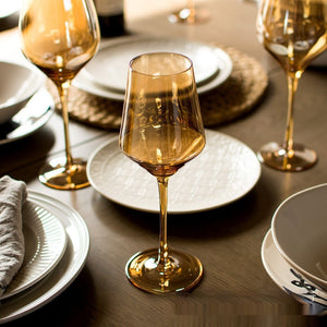 Elevate Your Dining Experience with Our Rainbow Electroplated Crystal Glass Goblet Cup