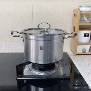 Elevate Your Cooking Game with the Double Stainless Steel Stock Pot With Steamer Lid